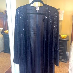 Anne Klein black sparkly jacket shawl